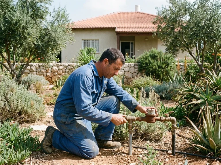 בדיקת מד מים וברזי ניתוק בחצר בית ברחובות